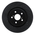 R1 21-25 Toyota SIENNA Front Left Drilled & Slotted Black Brake Rotor