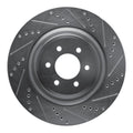 R1 Concepts Brake Rotor Drilled and Slotted Silver Fits Dodge Viper