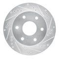 R1 Concepts Brake Rotor Drilled and Slotted Silver Fits Dodge Viper