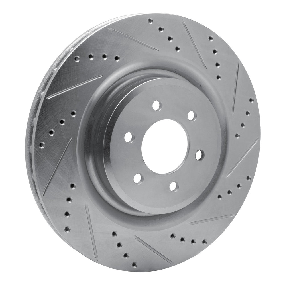 R1 Concepts Brake Rotor Drilled and Slotted Silver Fits Dodge Viper