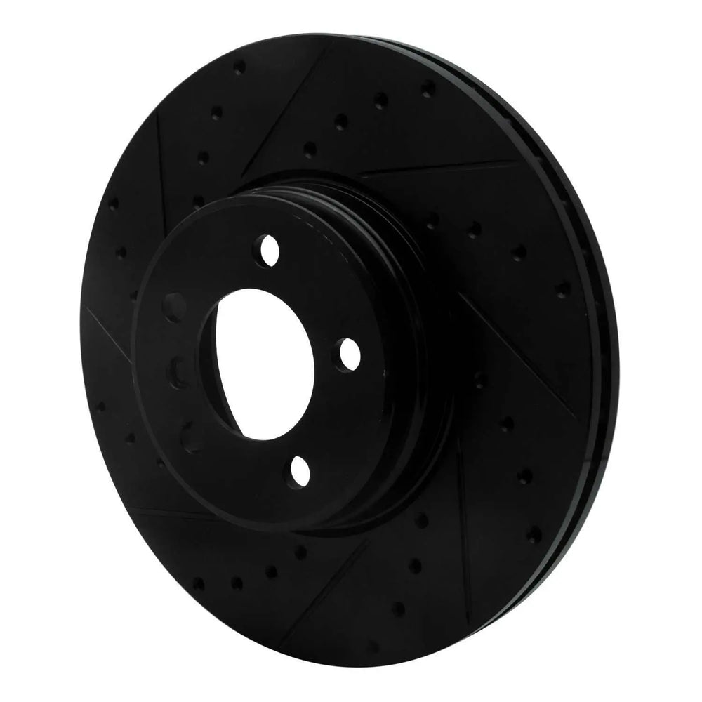 R1 03-05 Land Rover Range Rover Front Left Drilled & Slotted Black Brake Rotor