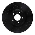 R1 18-22 Genesis G70 Front Right Drilled & Slotted Black Brake Rotor