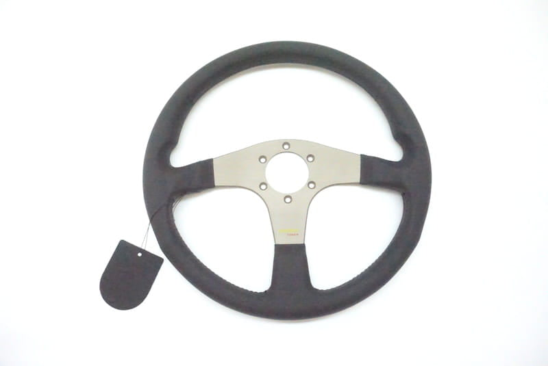 Momo Tuner Steering Wheel 350 mm - Black Leather/Red Stitch/Anth Spokes