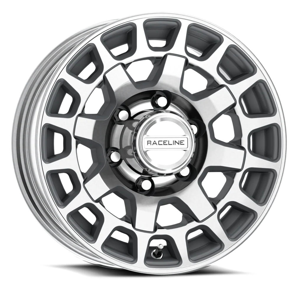 Raceline 873MC Backcountry Trailer 15x5in / 5x4.5 BP / 0mm Offset / 3.19mm Bore - Machined