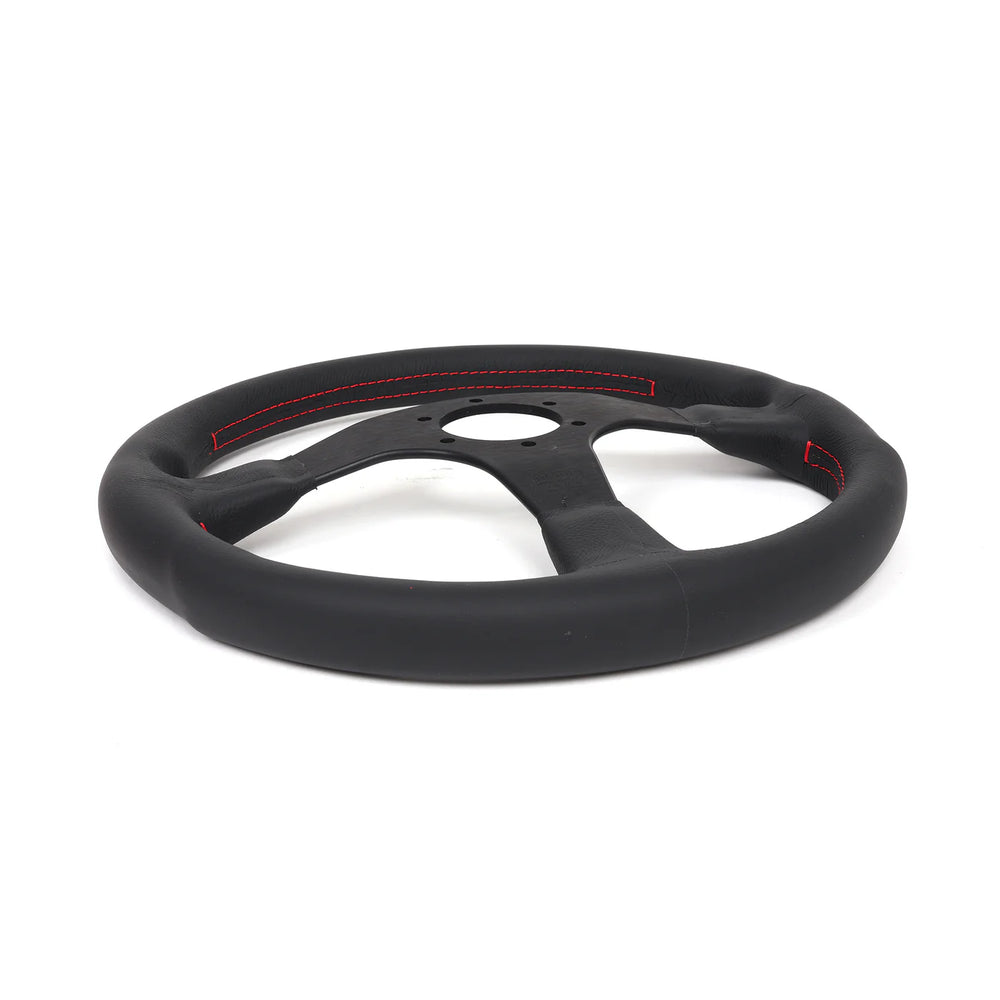 Momo Tuner Steering Wheel 320 mm - Black Leather/Red Stitch/Black Spokes