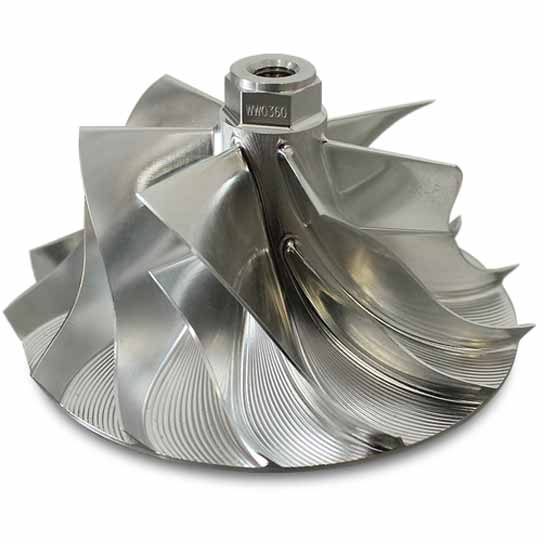 ~(0.4 lbs. 5X5X3)~ 2003-2004 Ford 6.0L PSD Performance Billet Compressor Wheel for STOCK GT37 Turbo - pre 11/04 build date - Wicked Wheel 2 (WW2) Compressor Wheel Series Part #WW0360