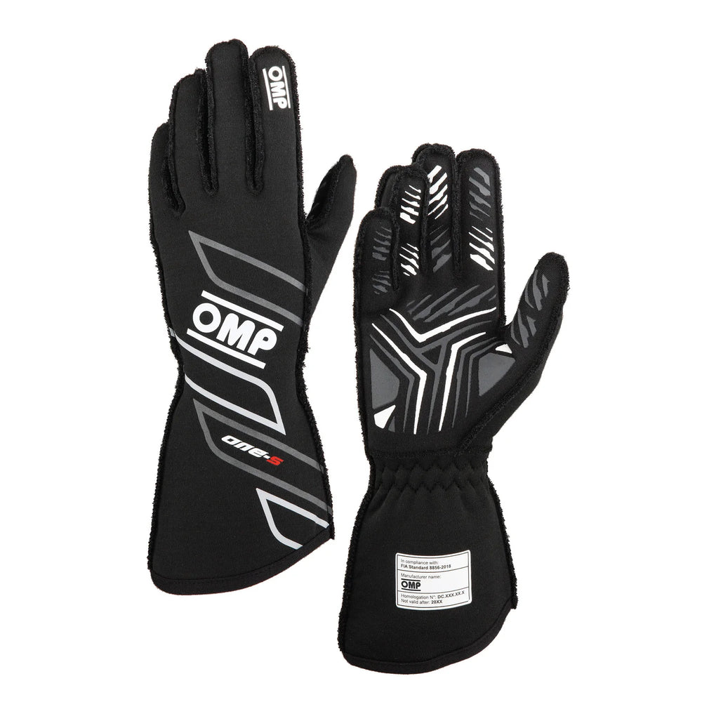 OMP ONE-S GLOVES my2025 FIA 8856-2018 BLACK SZ S
