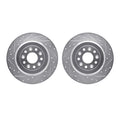 R1 05-19 Ford Taurus X Rear Drilled & Slotted Silver Brake Rotor Set