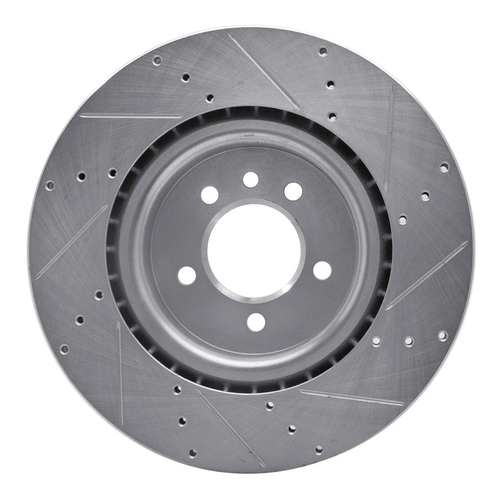 R1 06-17 Land Rover Discovery (Latin America) Front Left Drilled & Slotted Black Brake Rotor