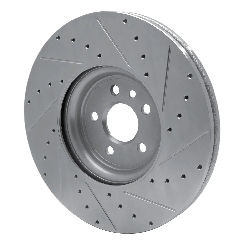 R1 17-20 Jaguar F-Pace Front Left Slotted Black Brake Rotor