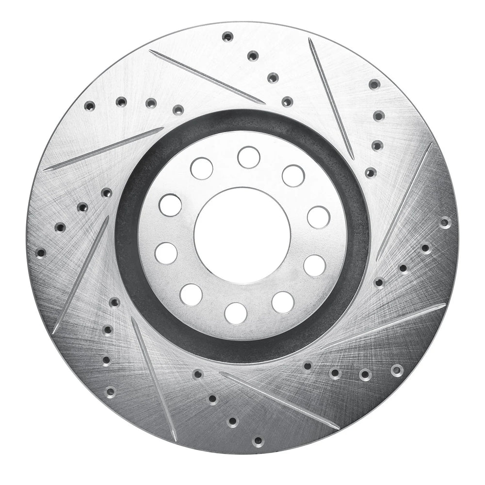 R1 02-05 Volkswagen Passat (USA/Canada) Front Right Drilled & Slotted Black Brake Rotor