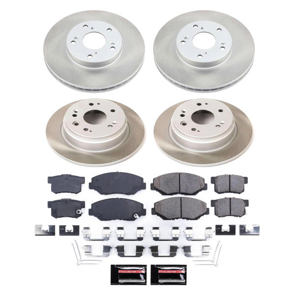 Power Stop 02-04 Honda CR-V Front and Rear Semi-Coated Rotor Kit