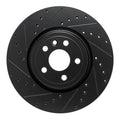 R1 17-19 Jaguar F-Pace Front Left Drilled & Slotted Black Brake Rotor
