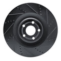 R1 21-25 Ford Mustang Mach-E Front Right Drilled & Slotted Black Brake Rotor