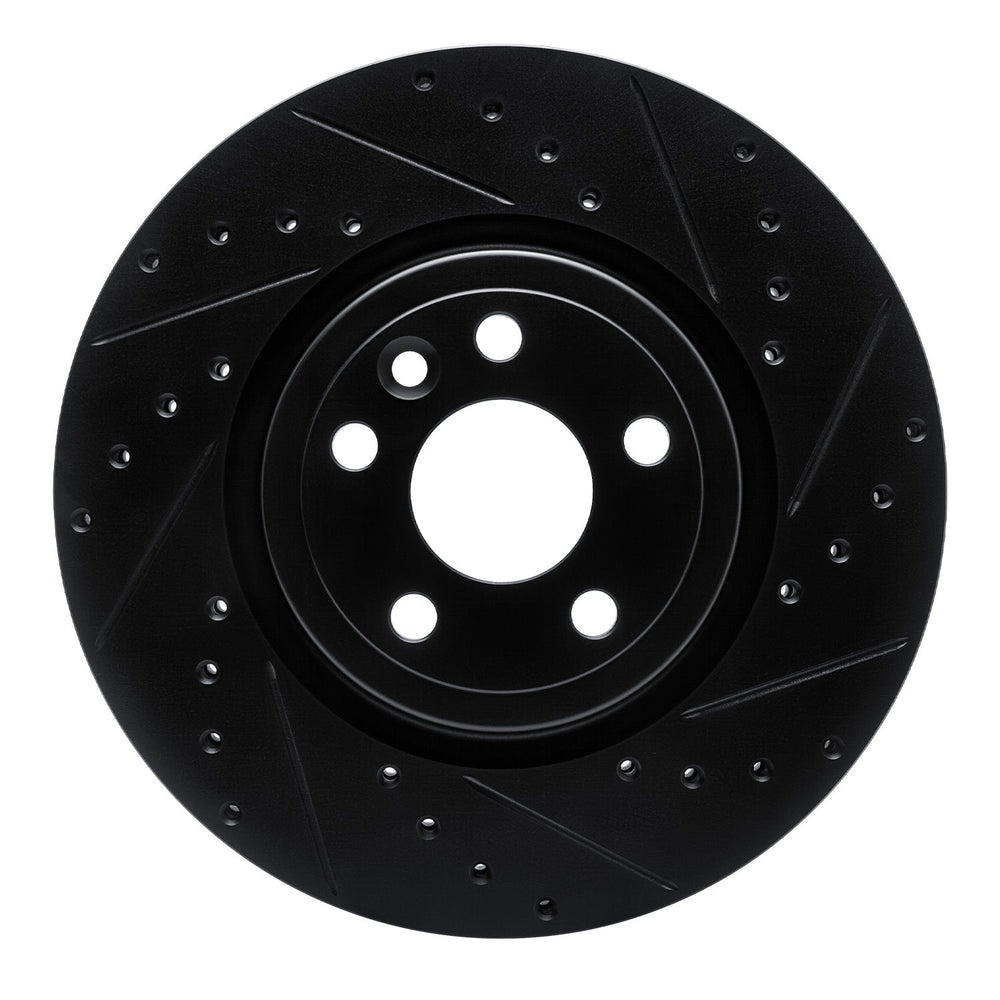 R1 17-19 Jaguar F-Pace Front Left Drilled & Slotted Black Brake Rotor