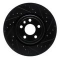 R1 17-19 Jaguar F-Pace Front Left Drilled & Slotted Black Brake Rotor
