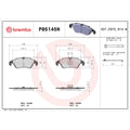 Brembo 12-15 Audi A6/13-15 A6 Quattro/14-15 A7 Quattro Front Premium NAO Ceramic OE Equivalent Pad