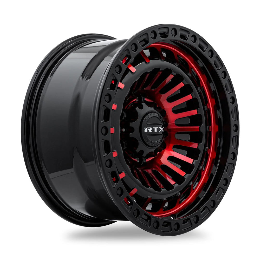 MOAB 17X9 5X127 ET15 CB71.5 GLOSS BLACK MACHINED RED
