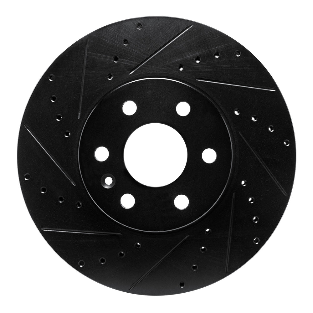 R1 21-22 Chevrolet Colorado Front Left Drilled & Slotted Black Brake Rotor