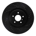 R1 08-21 Nissan 350Z Front Right Drilled Black Brake Rotor