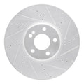 R1 15-23 Mercedes-Benz C300 Sedan Front Right Drilled & Slotted Black Brake Rotor