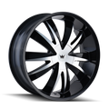 ~(32 lbs. 20X20X10)~ MAZZI EDGE GLOSS BLACK/MACHINED FACE 18X7.5 5-100/5-105 40MM 72.62MM
