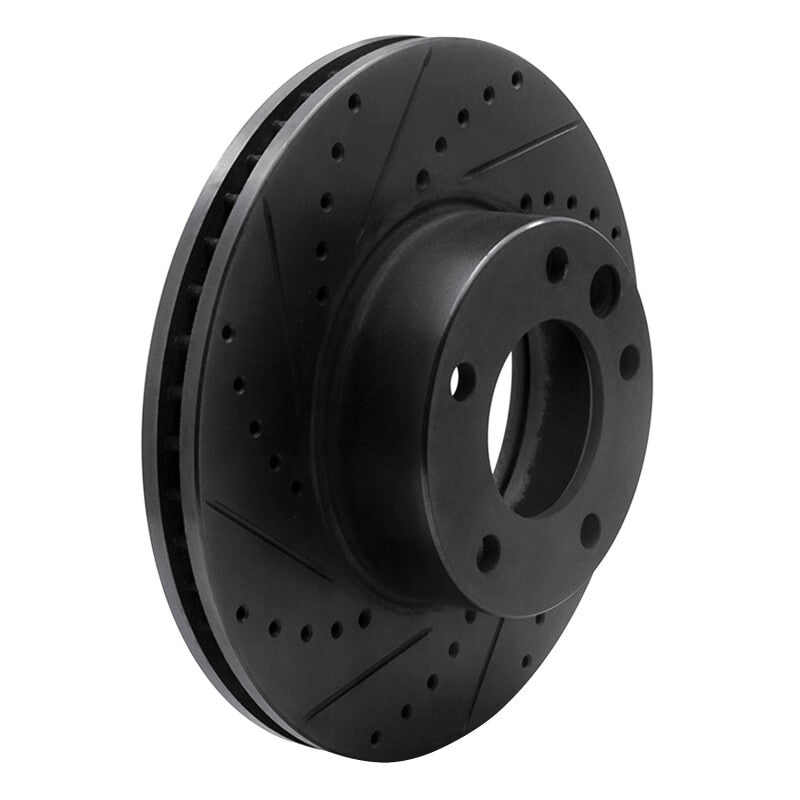R1 08-18 Mercedes-Benz G550 Front Left Drilled & Slotted Black Brake Rotor