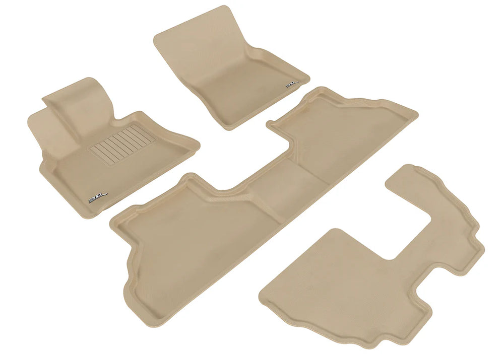 3D MAXpider 2007-2013 BMW X5 E70 Kagu 1st & 2nd & 3rd Row Floormats - Tan