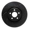 R1 15-20 Ford Edge Front Right Drilled & Slotted Black Brake Rotor