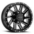 Raceline 820M Twisted 15x6in / 6x139.7 BP / 0mm Offset / 4.25mm Bore - Black & Machined Wheel