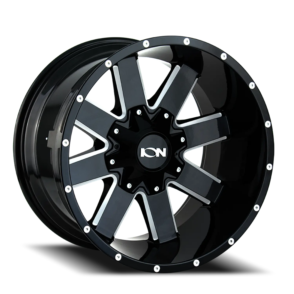 ~(37 lbs. 19X19X10)~ 141 (141) GLOSS BLACK/MILLED SPOKES 17X9 8-165.1/8-170 -12MM 130.8MM