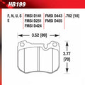 Hawk 86-89 Mercedes 560SL / 77-88 Porsche 924 / 78-81 928 / 83-89 944 HT-10 Front Race Brake Pads