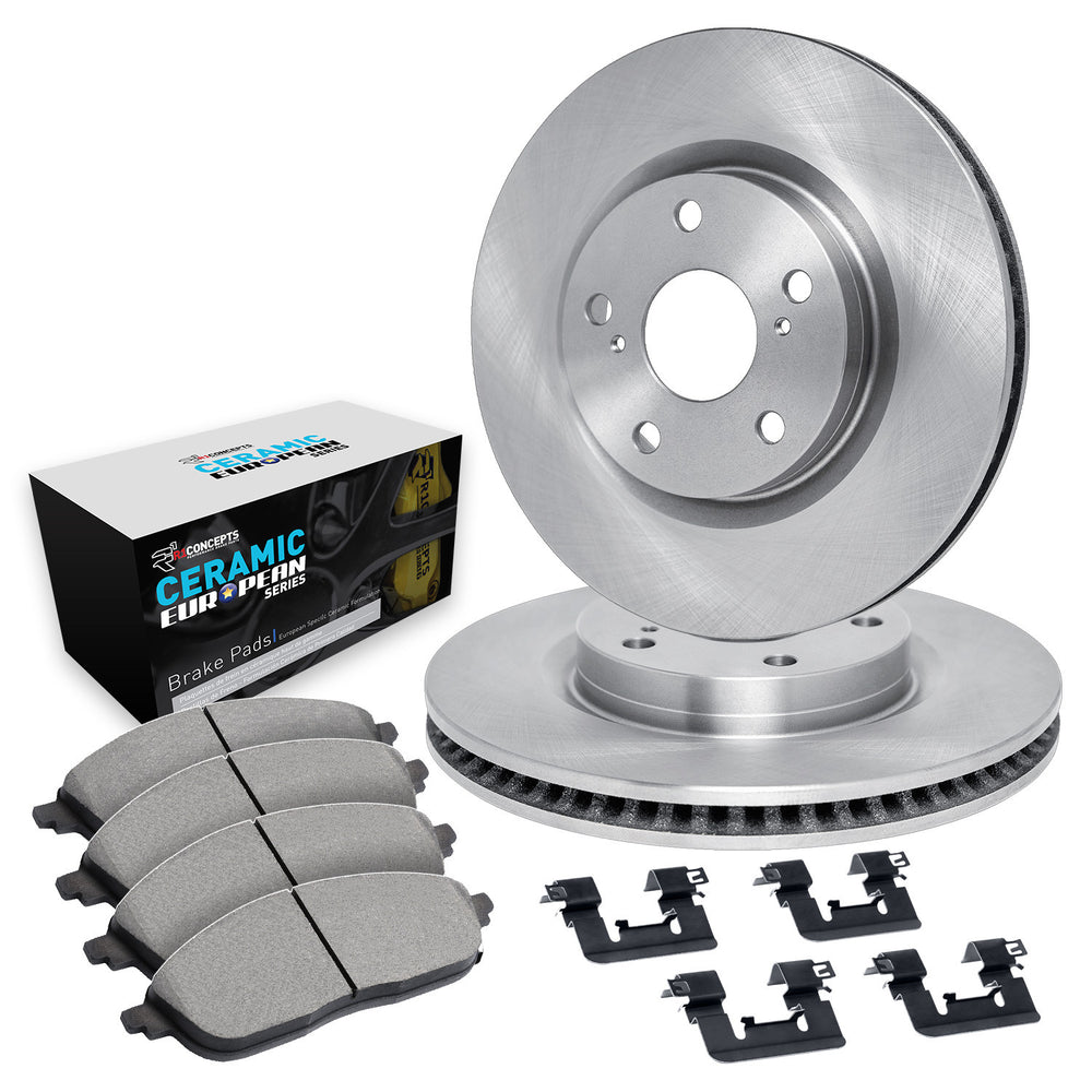R1 17-25 Alfa Romeo Giulia Rear Brake Rotor Set w/Euro Ceramic Pads and Hardware