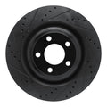 R1 20-25 Ford Explorer Rear Left Drilled & Slotted Black Brake Rotor