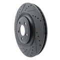 R1 20-25 Ford Explorer Rear Left Drilled & Slotted Black Brake Rotor
