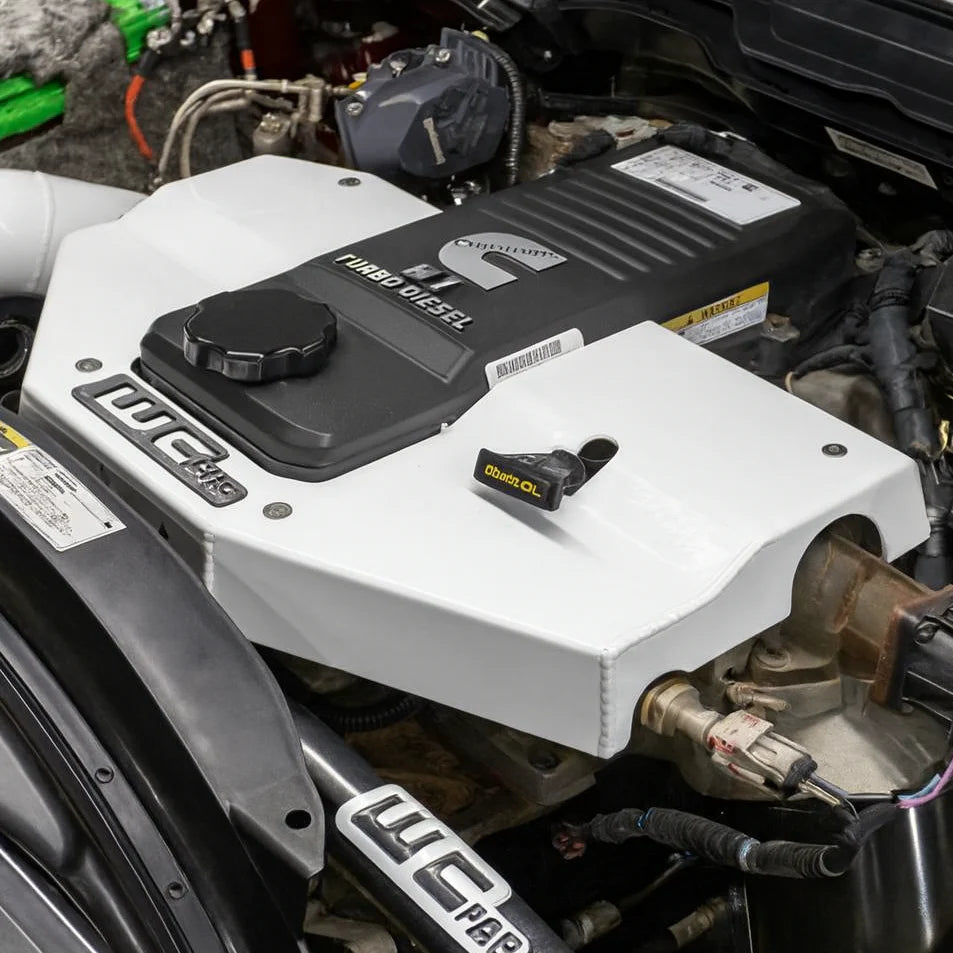 Engine Cover Fabricated Aluminum 13-22 Cummins Gloss White