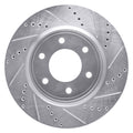 R1 11-22 Nissan Armada Front Right Slotted Black Brake Rotor