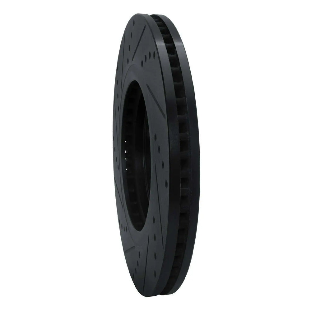 R1 11-22 Nissan Armada Front Right Drilled Black Brake Rotor