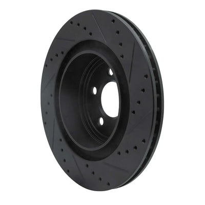 R1 06-23 Dodge Charger Rear Left Drilled & Slotted Geo-Carbon Rotor