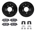R1 E- Line Series Brake Rotor - D/S - Black w/ Ceramic Pads Hdw Fits Kia Soul