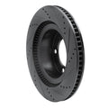 R1 07-22 Lexus LX570 Front Left Drilled & Slotted Black Brake Rotor