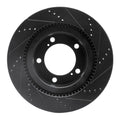 R1 07-22 Lexus LX570 Front Left Drilled & Slotted Black Brake Rotor