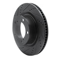 R1 07-22 Lexus LX570 Front Left Drilled & Slotted Black Brake Rotor
