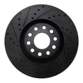 R1 91-99 Mercedes-Benz 400Se Front Left Drilled & Slotted Black Brake Rotor