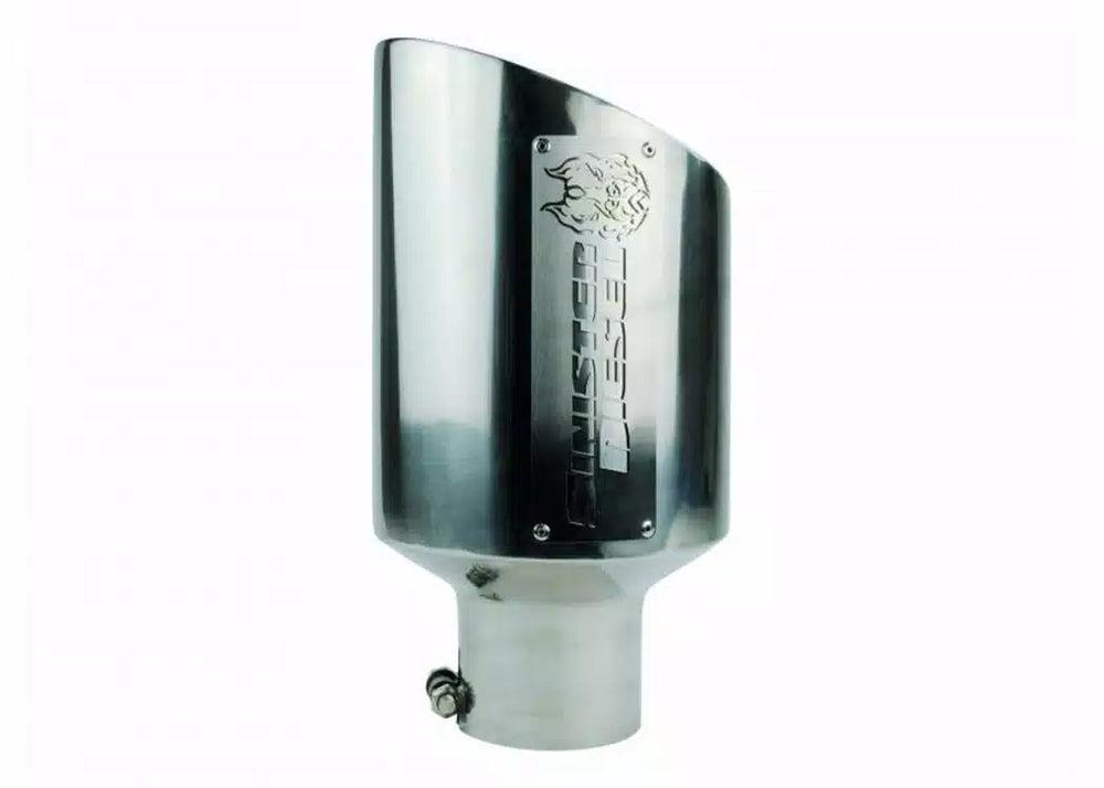 Sinister Diesel Dual Wall Exhaust Tip W/ Angle Cut (4in. to 8in.) - Chrome