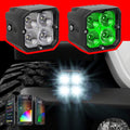 XK Glow XKchrome 20w LED Cube Light w/ RGB Accent Light Kit w/ Controller- Driving Beam 2pc