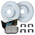R1 10-13 Ford Transit Connect Front Carbon Coated Brake Rotor Set w/Euro Ceramic Pads and Hardware