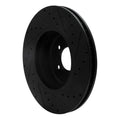 R1 04-10 BMW 550I Front Left Drilled & Slotted Black Brake Rotor