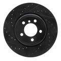 R1 05-08 BMW 760I Rear Left Drilled & Slotted Black Brake Rotor