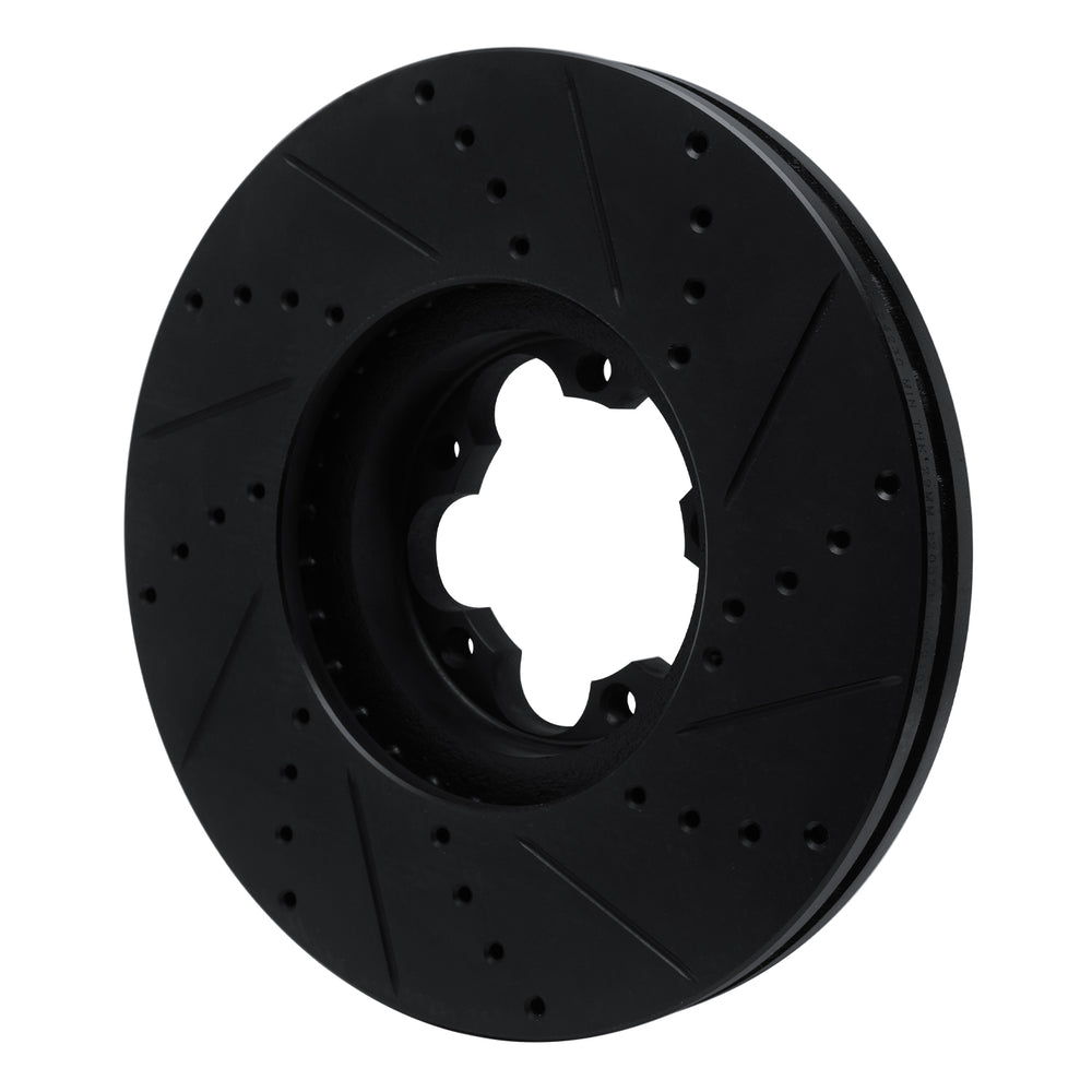 R1 15-25 Ford Transit-350 HD/DRW Front Left Drilled & Slotted Black Brake Rotor